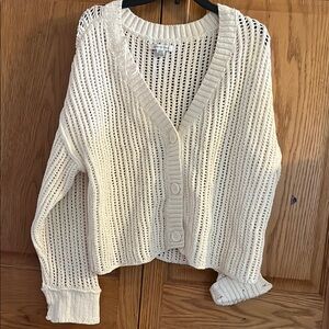American Eagle Outfitters Ivory Knit Cardigan